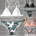 JSPOYOU Women Swimwear Bikini Set Print Leaves Push-Up Padded Bathing Swimsuit Beachwear Pink B07MKJB9PX